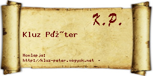 Kluz Péter névjegykártya