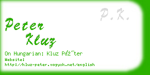 peter kluz business card